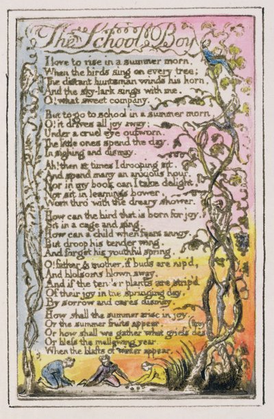 The Schoolboy: plate 21 from Songs of Innocence and of Experience (copy R) by William Blake